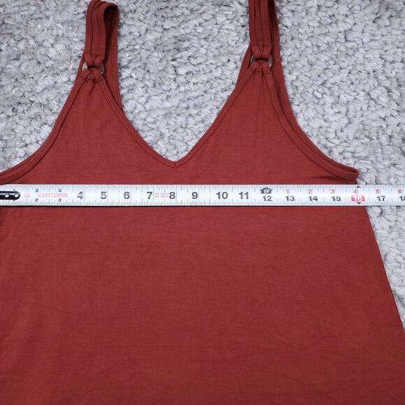 Abercrombie Soft A&F Drapey Red Tank Top Stretch Size Small Decorative Rings - Picture 6 of 7